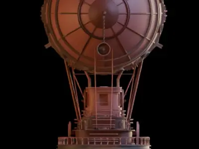 Steampunk Aircraft 3D Model 3D model