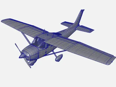 Cessna 182 Skylane ultralight Airplane Realistic Low-poly 3D model