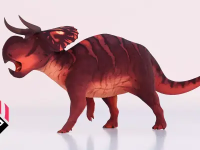 Nasutoceratops Titusi Dinosaur Low-poly 3D model