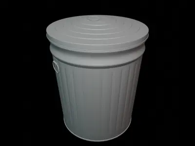 Metal Trash Can 3D model