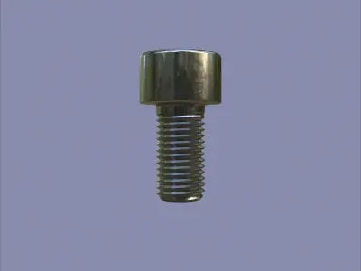 Steel Stained M8 Bolt Allen Cap with PBR 4K Textures 3D model