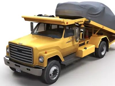 80s Hauler tow truck Low-poly 3D model