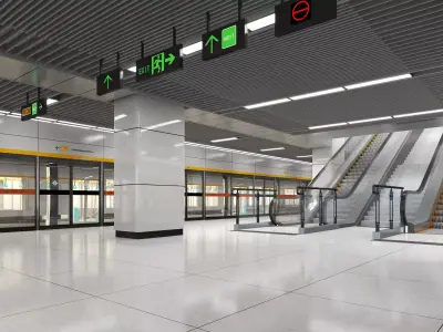 City Subway Low-poly 3D model