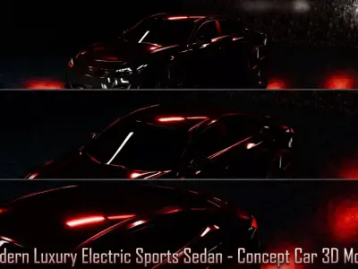 odern Luxury Electric Sports Sedan - Concept Car 3D Model 3D model