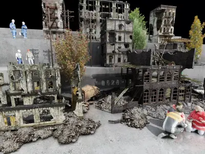 Urban ruins Low-poly 3D model purchase