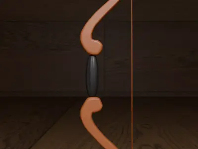Medieval stylized bow Low-poly 3D model