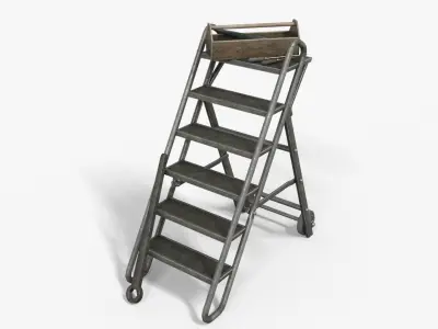 Step Stool With Tools Low-poly 3D model