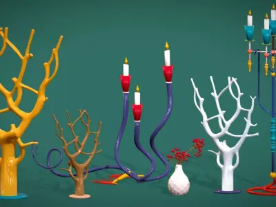 Show Pieces Pack - Antique Decorative Art Pack Interior Props Low-poly 3D model