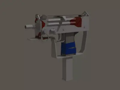 A post-apocalypse style MAC-10 Low-poly 3D model