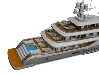 Helipad Pool Super Luxury Yacht Premium Multi-Deck Mega Yacht 3D model