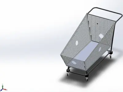 TROLLEY shopping cart on wheels Free 3D model