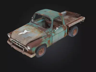 Rustic Hauler  Rugged Utility with Timeworn Character 3D model