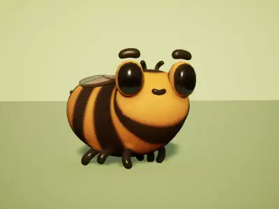 Bee stylized Low-poly 3D model