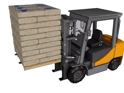 ForkLift truck with boxes 3D model