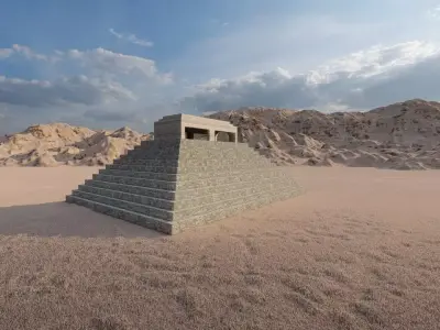 Zigurat ancient pyramid-Ziggurat Temple 3D model get