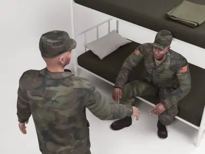 Military Barracks - Scene 1 Low-poly 3D model