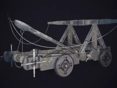 Medieval Katapulta Low-poly 3D model