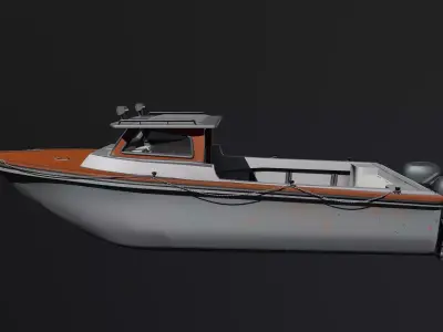 Game Ready Fishing Boat Low-poly 3D model
