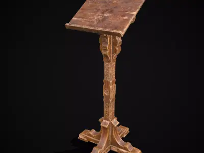 Antique Wooden Lecturn Low-poly 3D model
