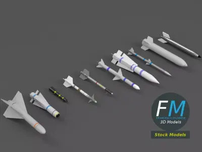 Missiles and bombs collection 3D model
