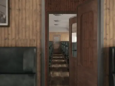 Old Train Interior 05 3D model