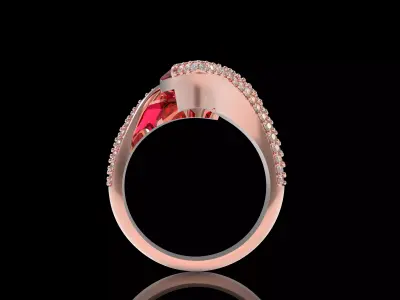 Pretty Pear Diamond Ring 3D print model