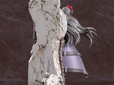Maiden anime statue 3D print model