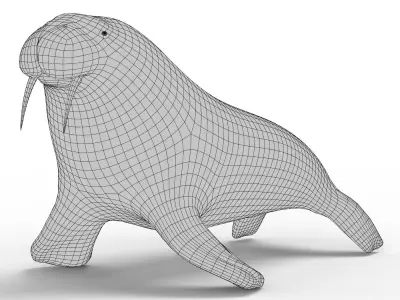 Walrus Base Mesh Low-poly 3D model