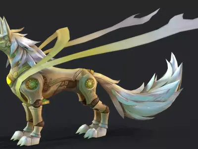 Robot dog Low-poly 3D model order