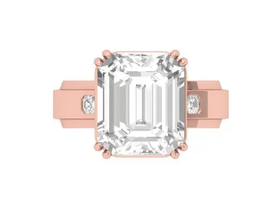 Emerald Radiant Ring 3D print model 11