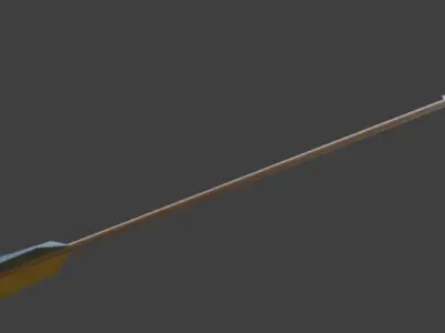Arrow arrowhead with wooden handle 3D model