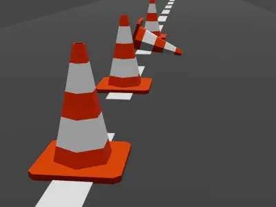 traffic cone Low-poly 3D model 43