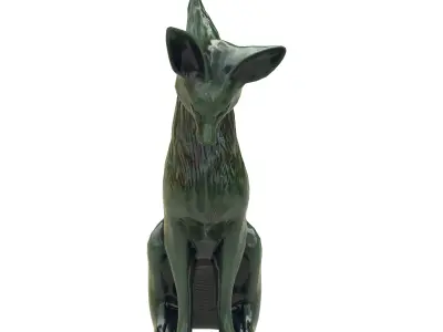 Fox porcelain statues Low-poly 3D model