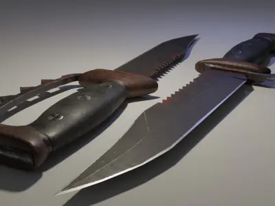 Combat Knife Low-poly 3D model 27
