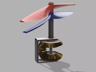 Contra-rotating propellers Free 3D model