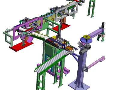 Highly automated filling production line 3D model
