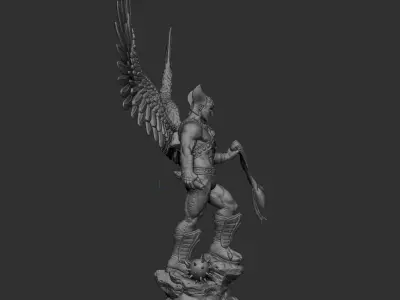 Hawkman statue of angel with wings 3D print model purchase