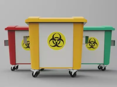 Industrial Garbage Dustbin 3D model