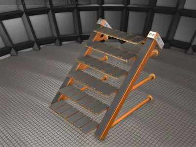 Sci-Fi Stairs - 13 - Orange Version Low-poly 3D model