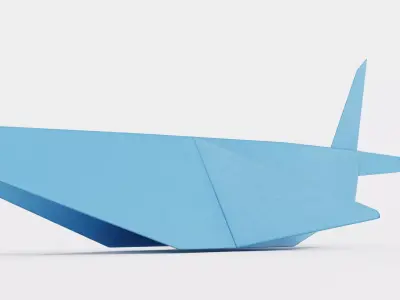 Paper Whale Low-poly 3D model
