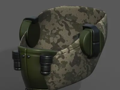 Gas mask respirator futuristic fantasy plastic  Low-poly 3D model