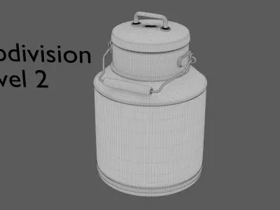 Milk Can Low-poly 3D model purchase