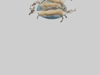 Caribou migrating model Low-poly 3D model