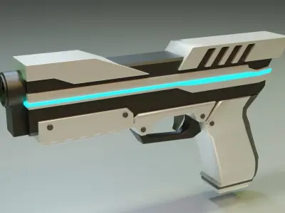 Sci-fi Pistol Low-poly 3D model