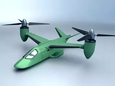 Military rotocraft VTOL concept Low-poly 3D model