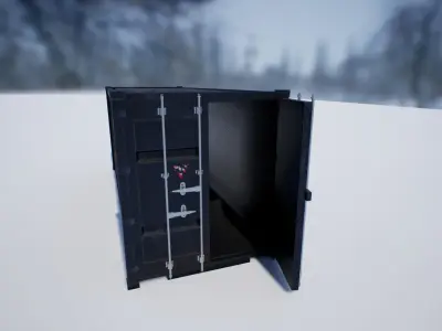 Shipping Container Set PBR Low-poly 3D model