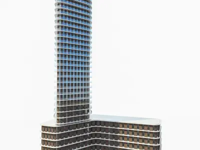 Residential Tower 01 Low-poly 3D model