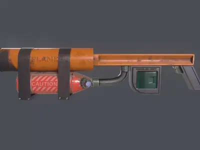 Homemade Flame Thrower Low-poly 3D model