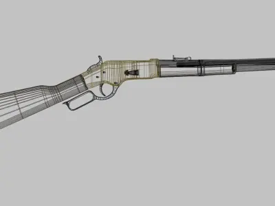 Winchester Repeater Rifle Lever Action Game Ready Low-poly 3D model