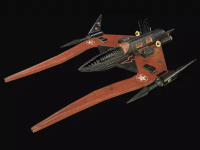 Spaceship Fighter Low-poly 3D model by amiraskari748